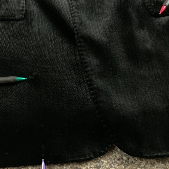 Emporio Armani Blazer Jacket Velvet G Line Herringbone Black 42R - Picture 9 of 13